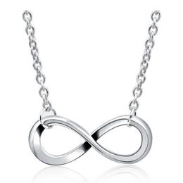 Infinity Love Pendant Necklaces Number Eight Charm Jewelry Fashion Elegant Gold Silver Color Girl Lady Link Chain Choker Necklaces for Women