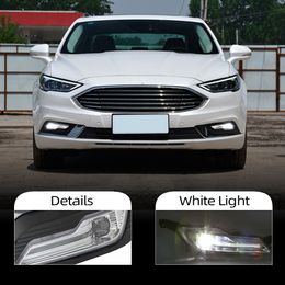 2Pcs Fog light for Ford Fusion Mondeo 2018 LED DRL Fog lamp Daytime Running Light Daylight Waterproof Styling light with button