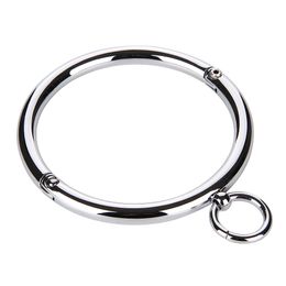 Metal Collar BDSM Bondage Slave Fetish Necklace Stainless Steel Sex Toys for Couples Adult Sex Accessories for Woman Y200409