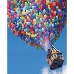 DIY Oil Painting By Numbers Hot Air Balloon 50*40CM/20*16 Inch On Canvas For Home Decoration Kits [Unframed]