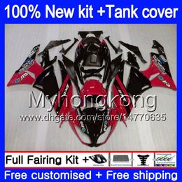 Body +Tank For KAWASAKI ZX636 ZX-6R 2009 2010 2011 2012 206MY.66 ZX 636 600CC 6 R ZX-636 ZX600 ZX 6R ZX6R 09 10 11 12 Fairings Hot red black