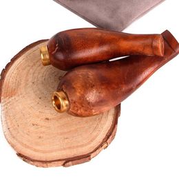 Creative polishing of pear wood with smooth surface and removable solid wood cigarette holder