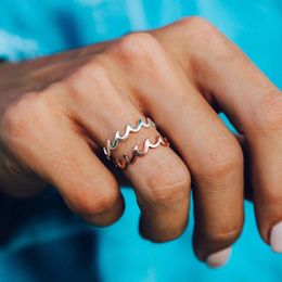 2020 Women Fashion Simple Ocean Wave Rings Design Finger Ring For Women Jewelry Gift For Girl Wholesale