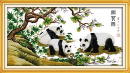 Panda Chinese animal scenery decor paintings ,Handmade Cross Stitch Craft Tools Embroidery Needlework sets counted print on canvas DMC 14CT /11CT