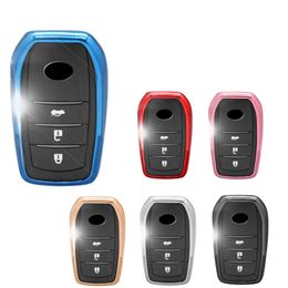 Ceyes Car Key Fob Cover Remote Key Cover Smart Key Protect Cover Carbon Fiber Texture Folding Key Cover Case Shell Skin for Toyota Camry Prius Corolla Avensis Highlander Yaris Levin Fortuner Rav4-2pcs
