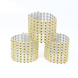 Wholesale- Wholesale Plastic Rhinestone Wrap Napkin Ring Napkin Chair Table Buckle Hotel Wedding Supplies