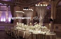 New style clear acrylic crystal candelabra centerpiece wedding party decoration clear tall votive candle holder best01056