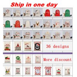 Christmas gift bags santa sacks large canvasbag drawstringbags with reindeers 32 Colours for kids accept mixed wholesale WLL Best quality