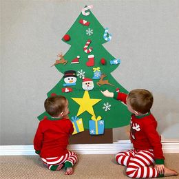 Christmas Tree DIY Felt Creative Xmas Supplies Pendant Kids Puzzle Hand-made Toys Home Christmas Party Decoration