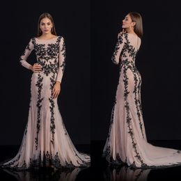 elegant aline evening dresses jewel long sleeves appliqued lace beaded sweep train evening gown ruched custom made formal party gown