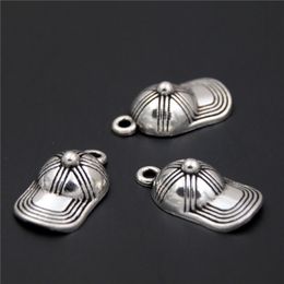 200pcs Trendy Alloy Hat BaseBall Cap 3D Charms Hat Pendant For DIY Jewellery Making Necklace Accessories A2345