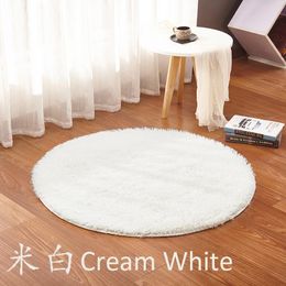 Round Soft Plush Carpet For Living Room and Bedroom Fluffy Kids Room Floor Mats Indoor Shaggy Solid Color Mats A005