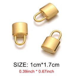 5Pcs/lot New Fashion Square 3D Padlock Charms Stainless Steel Lock Charms Pendant For Bracelet Necklace pendants DIY Jewelry Making