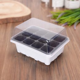 grow trays UK - 12 Cell White Black Propagation Tray Nursery Pot Plant Germination Grow Box Garden Supplies
