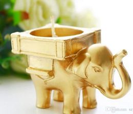 2022 wholesale wedding door gifts Lucky Golden Elephant подсвечник держатель для свечи свадебные двери подарки сувениры сувениры бесплатные распродажи оптовая продажа бесплатная доставка