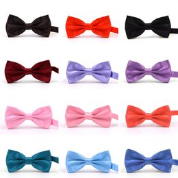 Bow ties 39 Colours 12*6cm Adjust the buckle solid Colour bowknot Occupational bowtie for Christmas Gift Free bowtie Free TNT Fedex