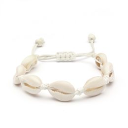 Wholesale-t Sale Handmade Natural Seashell Hand Knit Bracelet Shell Bracelets Women Accessories Beaded Strand Bracelet Adjustable Best Gift