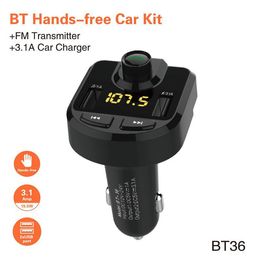 FM Transmitter BT36 Bluetooth Handsfree Car Kit Car Audio MP3 Player with 3.1A Quick Charge Dual USB Car Charger