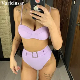 2020 New Sexy Push Up Bikini High Waist Swimsuit Women Swimwear Bikini set With Bra Cup Bather Bathing Suit Swim Wear V1855