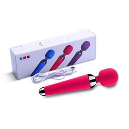 Super Powerful Vibrator Silicone Waterproof Magic Wand Massager Toys Women Clitoris AV Rod Masturbation Sex Toys for Couple 09 Y191219