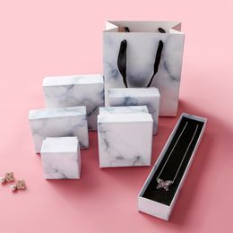 100pcs Gift Wrap Marble ring bracelet beautiful Jewellery box ins wind Jewellery box 5x5x3.5cm 10x10x3.5cm 22.5x5x3cm