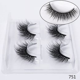 NEW 2 pairs natural false eyelashes fake lashes makeup kit 3D Mink Lashes eyelash extension mink eyelashes maquiagem