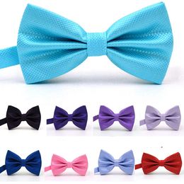 Bow ties 12*6.5CM adult double-deck jacquard bow tie 32 Colours Adjust the buckle solid Colour bowknot Occupational bowtie for Christmas Gift