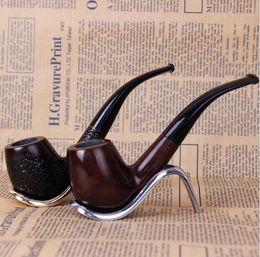 New Solid Wood Carving Curved Pipe Dual-purpose Black Sandalwood Portable Male Hammer Pipe