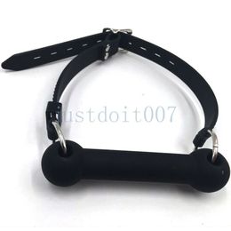 Bondage Full Silicone Mouth Ball Gag Dog Pet Bone Harness Stick Restraint Slave Bondage A56