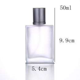 Frosted Clear Refillable Glass Spray Bottles 50ml with Mist Sprayer for Perfume Aromatherapy