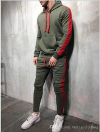 Men's Tracksuits Mens Autumn Winter Sportwear Hoodies Pants Sets Long Sleeve Jacket Outwear Black Gray Plus Size M-3XL