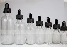 Wholesale E Liquid Cosmetic Packaging Bottles 5ml 10ml 15ml 20mL 30ML 50ml 100ml Clear Glass Dropper Bottle with Pipette for Essence Dropper