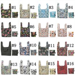 Foldable Shopping Bags Large Size Nylon Home Storage Bag Reusable Folding Handbag Grocery Shopping Tote Bags 200pcs T1I1646