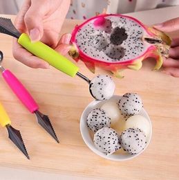 Fashion Multi Function Stainless Steel Fruit Carving Ice Cream Scoop Spoon Kitchen Gadgets Cooking Tools GB685