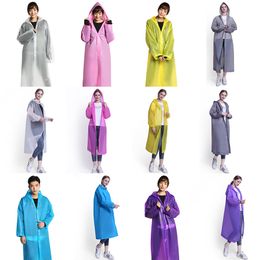 6 Colors EVA Raincoat Waterproof Rain Coat Hooded Big Children Transparent Poncho Portable Environmental Light Raincoat Long Wind Coat M999