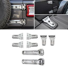 2Doors Car Door Hinge/Hinge Cover/Spare Tire Holder Hinge Siver For Jeep Wrangler JL 2018+ Auto Exterior Accessories
