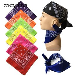 zakaydona Unisex Cotton Scarf Fashion Women Paisley Bandana For Men Pocket Square Head Neck Scarf Wristband Handkerchief 8006 C19011001