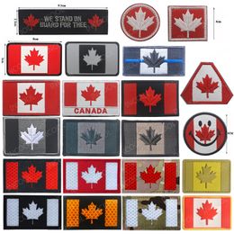 Canada Flag Embroidery Patch Canadian Maple Leaf Military Morale Patches Tactical National Emblem Appliques Embroidered Badges