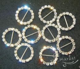 50 pcs Pearls Round Buckle Invitation Ribbon Slider Wedding Supply 24mm