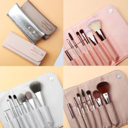 Professional Make up Brushes Set with Bow Storage Bag Foundation Eyeshadow Eyelash Eyebrow Powder Travelling 7pcs Makeup brush Kit Tools