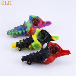 new fashion design conch shape silicone smoking pipe Hookah Multi-color Honeybee pyrex oil burner pipes dab oil rigs silicone bongs
