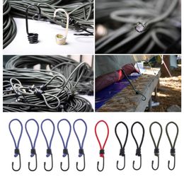bungee cord elastic UK - 5pcs bungee cord elastic stretch rope straps with hook for camping tent canopy tarp tie downs tents accessories