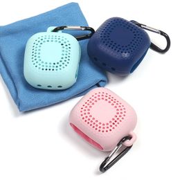 Travel Foldable Towel Quick Dry Outdoor Silicone Case Mini Compression Towel Portable Running Yoga Sports Feeling Cool Ice Towel DLH367