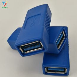 300pcs/lot High Speed USB 3.0 Female-to-Female Transfer USB adapter Extension Dual Female-to-Female Connector Blue