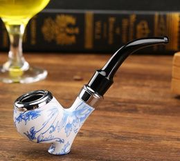 Blue and White Porcelain Creative Base Resin Pipe Tobacco Retail Packaging Tobacco