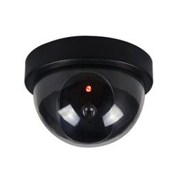 ALK New Black Plastic Smart Indoor Outdoor Dummy Home Dome Fake CCTV Security Camera with Flashing Red LED Light