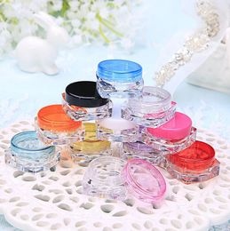 Plastic Square Shape 3g 5g Mini Travel Cosmetic Jars Refillable Makeup Cream Eyeshadow Lip Balm Nail Art Sample Pot LX1440