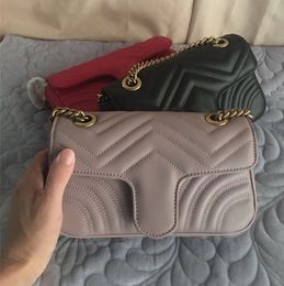 Hot Luxury Classic Designer Shoulder Bag Genuine Leather Lady Messenger Bags Fashion Love heart V Wave Pattern Satchel Chain Handbag Purse