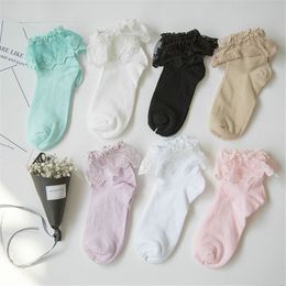 Fashionable Lovely Cute Fashion Women Vintage Lace Ruffle Frilly Ankle Socks Lady Princess Girl Favourite 6 Colour Available