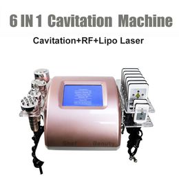 -6 em 1 corpo ultra-sônico de cavitação em forma de emagrecimento máquina de radiofrequência de rádio levantando laser laser vácuo RF pele de aperto de peso